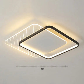 Sleek Acrylic Led Ceiling Light - Contemporary Flush Mount Lamp For Bedrooms Black / Third Gear