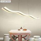 Sleek Acrylic Led Pendant Light Fixture - Island Lighting For Chic Dining Ambiance