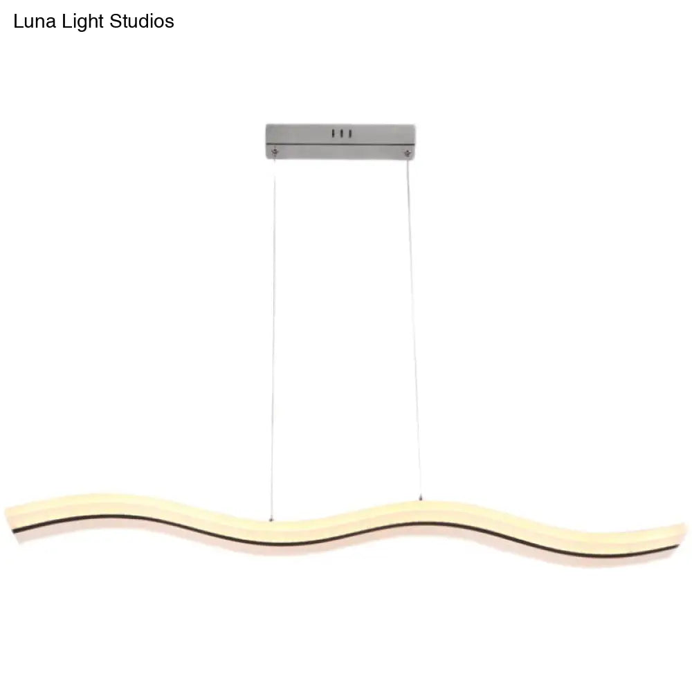 Sleek Acrylic Led Pendant Light Fixture - Island Lighting For Chic Dining Ambiance