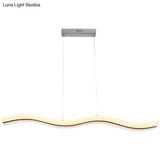 Sleek Acrylic Led Pendant Light Fixture - Island Lighting For Chic Dining Ambiance