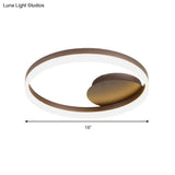 Sleek Acrylic Led Semi Flush Light: Circle Design For Coffee Ceiling Warm/White/Natural Light