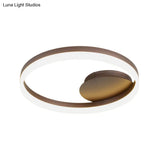 Sleek Acrylic Led Semi Flush Light: Circle Design For Coffee Ceiling Warm/White/Natural Light