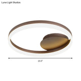 Sleek Acrylic Led Semi Flush Light: Circle Design For Coffee Ceiling Warm/White/Natural Light
