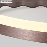 Sleek Acrylic Led Semi Flush Light: Circle Design For Coffee Ceiling Warm/White/Natural Light