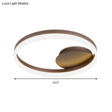 Sleek Acrylic Led Semi Flush Light: Circle Design For Coffee Ceiling Warm/White/Natural Light