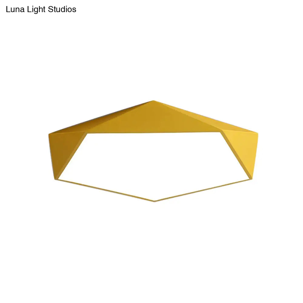 Sleek Acrylic Pentagon Led Flush Mount Ceiling Light With Nordic Design For Bathrooms