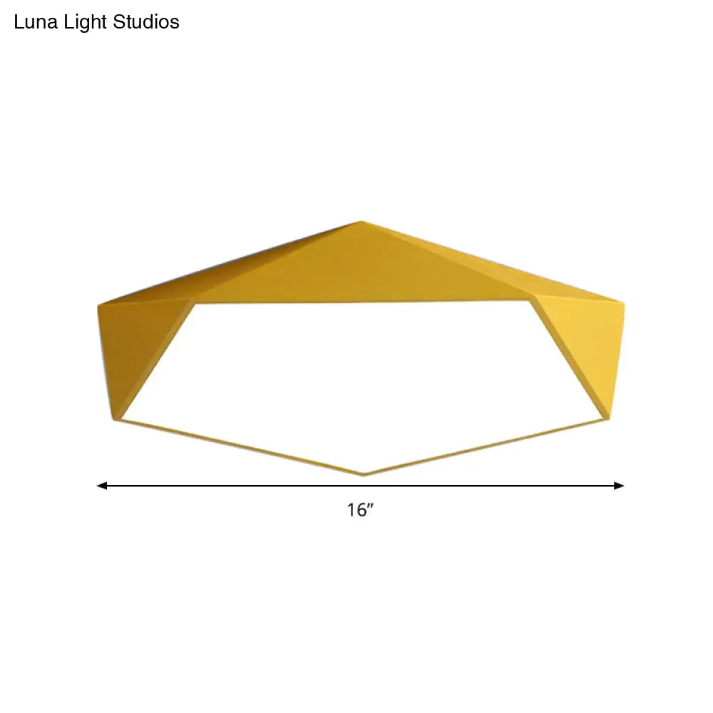Sleek Acrylic Pentagon Led Flush Mount Ceiling Light With Nordic Design For Bathrooms