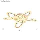 Sleek Acrylic Semi Flush Ceiling Light - Oval Shape 31.5’/47’ Width 3/5 Bulb Options Warm/White