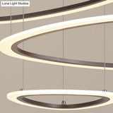 Sleek Acrylic Tiered Ceiling Chandelier - 3/4 Heads Elegant Brown Pendant Light Fixture In