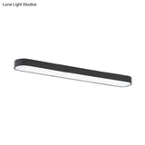 Sleek Aluminum Led Flush Mount Lamp: Elliptical Design For Minimalistic Meeting Rooms