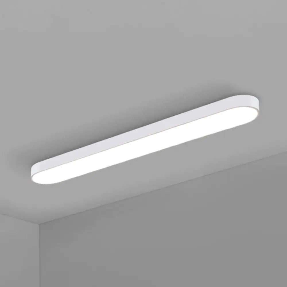Sleek Aluminum Led Flush Mount Lamp: Elliptical Design For Minimalistic Meeting Rooms White / 48’