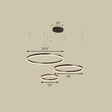 Sleek Aluminum Led Pendant Lamp: Stylish Chandelier For Living Room Coffee / 23.5 Remote Control