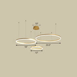 Sleek Aluminum Led Pendant Lamp: Stylish Chandelier For Living Room Gold / 23.5 Remote Control