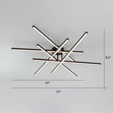 Sleek Aluminum Line Art Semi Mount Led Ceiling Light - Minimalist Metal Flush Fixture For Bedroom 6
