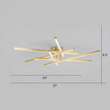 Sleek Aluminum Line Art Semi Mount Led Ceiling Light - Minimalist Metal Flush Fixture For Bedroom 6