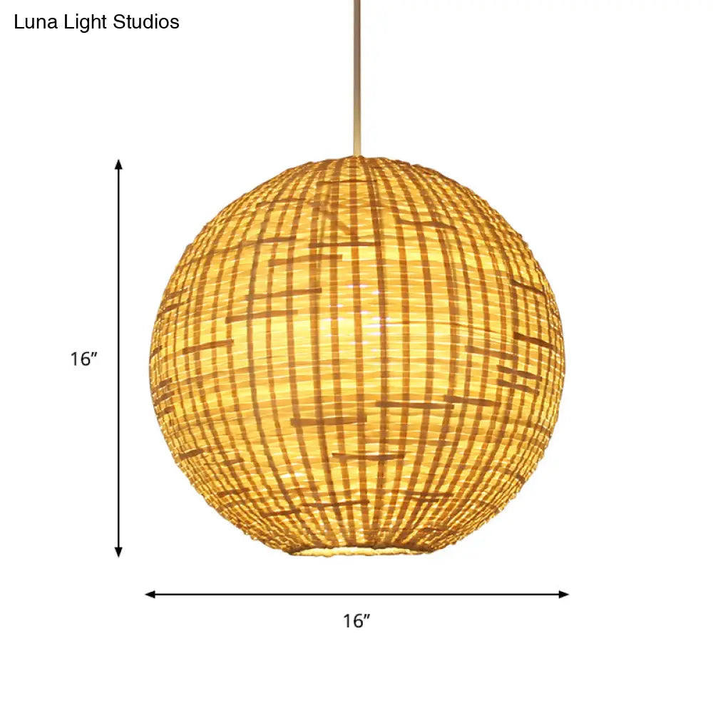 Sleek Bamboo Sphere Pendant Light Kit - 16’/19.5’ Wide