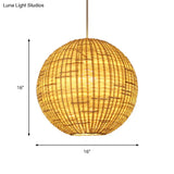 Sleek Bamboo Sphere Pendant Light Kit - 16’/19.5’ Wide