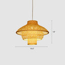 Sleek Bamboo Suspension Light - Simplicity 1-Light Pendant For Restaurants Wood / 19.5