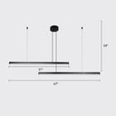 Sleek Bar-Shaped Led Chandelier | Simplicity Metal Ceiling Light For Living Room 2 / Black Warm