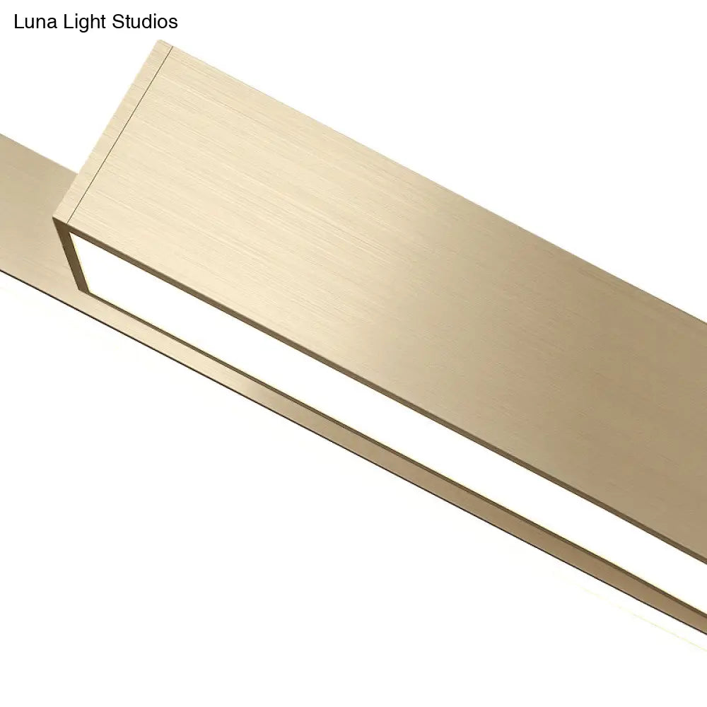 Sleek Bar-Shaped Led Chandelier | Simplicity Metal Ceiling Light For Living Room