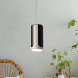 Sleek Black And White Cylinder Pendant Lamp Kit For 1-Head Dining Table