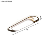 Sleek Black And White Led Flush Ceiling Light With Acrylic Shade In White/Warm 19’/23’ Width