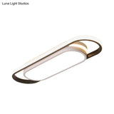 Sleek Black And White Led Flush Ceiling Light With Acrylic Shade In White/Warm 19’/23’ Width