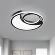 Sleek Black Led Flush Mount Ceiling Light For The Bedroom / White