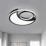 Sleek Black Led Flush Mount Ceiling Light For The Bedroom / White