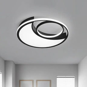 Sleek Black Led Flush Mount Ceiling Light For The Bedroom / White