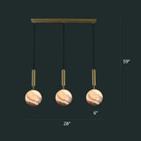 Sleek Brass Ball Pendant Light For Open Kitchen - Simplicity Glass Ceiling Fixture 3 / Tan