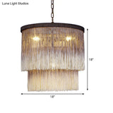 Sleek Brown Fabric Hanging Chandelier: Minimalist Cylindrical Design 4 Bulbs Suspension Lamp For