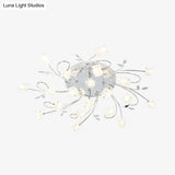 Sleek Chrome Cube Semi Flush Mount Modern Crystal Ceiling Lamp - 11/20 - Light Hand - Cut Crystals