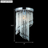 Sleek Chrome Finish Crystal Flush Mount Ceiling Light - Contemporary Corridor Spiral Design