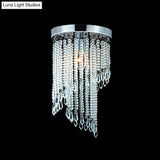 Sleek Chrome Finish Crystal Flush Mount Ceiling Light - Contemporary Corridor Spiral Design