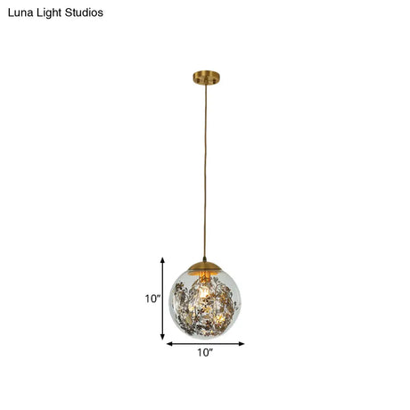 Sleek Clear Glass Pendulum Light In Brass - Simplicity 1 Head Down Lighting Pendant