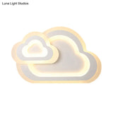 Sleek Cloud Ceiling Light: Acrylic White Led Mount For Baby Room