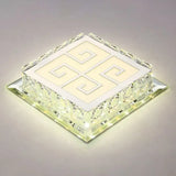 Sleek Crystal Led Flush Ceiling Light – Stylish Square Design For Foyer Clear / Third Gear Trellis