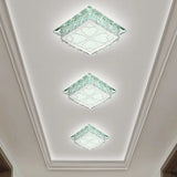 Sleek Crystal Led Flush Ceiling Light – Stylish Square Design For Foyer Clear / White Loving Heart