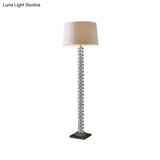 Sleek Crystal Single Head Floor Lamp In Beige For Living Room