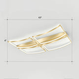 Sleek Curved Frame Flush Mount Led Ceiling Light For Modern Living Spaces Gold / 43’ White