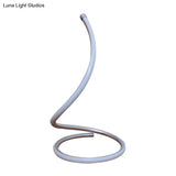Sleek Curved Led Night Table Lamp In Gold/Silver With Minimalist Acrylic Design White/Warm Light