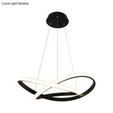 Sleek Curves Ceiling Light: Modern Led Chandelier Pendant In Warm/White Light Seamless Design