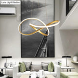 Sleek Curves Ceiling Light: Modern Led Chandelier Pendant In Warm/White Light Seamless Design