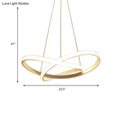 Sleek Curves Ceiling Light: Modern Led Chandelier Pendant In Warm/White Light Seamless Design
