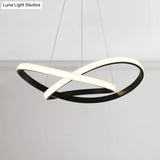 Sleek Curves Ceiling Light: Modern Led Chandelier Pendant In Warm/White Light Seamless Design