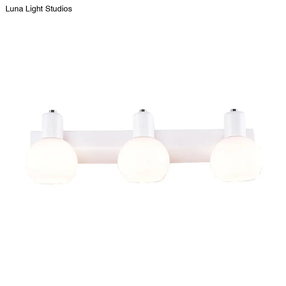 Sleek Dome Vanity Light Fixture: Opal Glass Wall Mounted Lighting