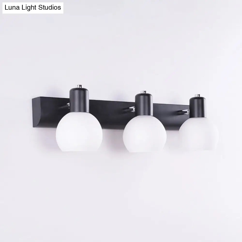 Sleek Dome Vanity Light Fixture: Opal Glass Wall Mounted Lighting