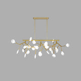 Sleek Firefly Led Dining Room Pendant Light With Opal Glass - Minimalist Island Chandelier 27 / Gold