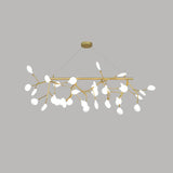 Sleek Firefly Led Dining Room Pendant Light With Opal Glass - Minimalist Island Chandelier 36 / Gold